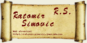 Ratomir Simović vizit kartica